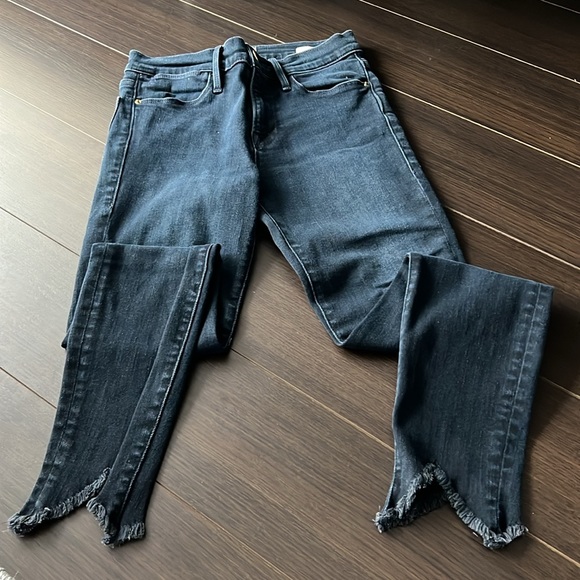 FRAME Le High Double Triangle High Waist Shark Bite Skinny Jeans, Keen, 26 - Picture 6 of 7